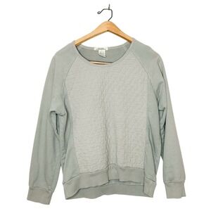Prairie Underground Neutral Grey Quilted Front Organic Cotton Sweatshirt Large L